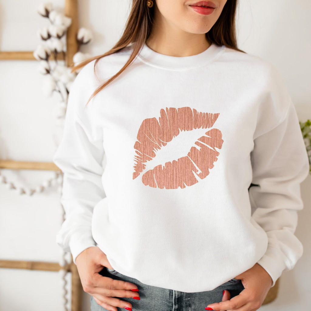 All Year Sweat shirt - Rose Gold Lips  Sweat Shirt, birthday Gift, Friend, Mum,Mom,Daughter,Wife Gift