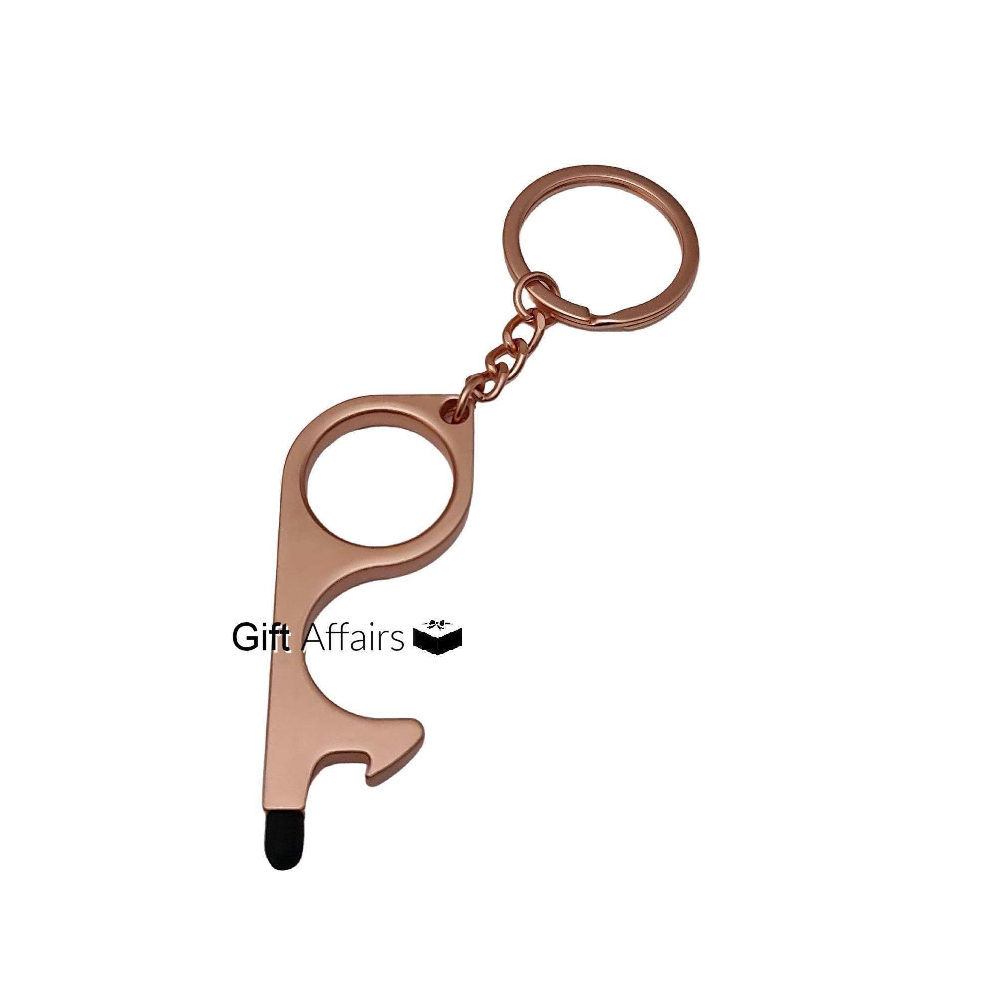 Contactless Key With Screen Touch Tip- Button Pusher- Door Opener-Bottle Opener-Door Pusher- Touch Screen Keychain