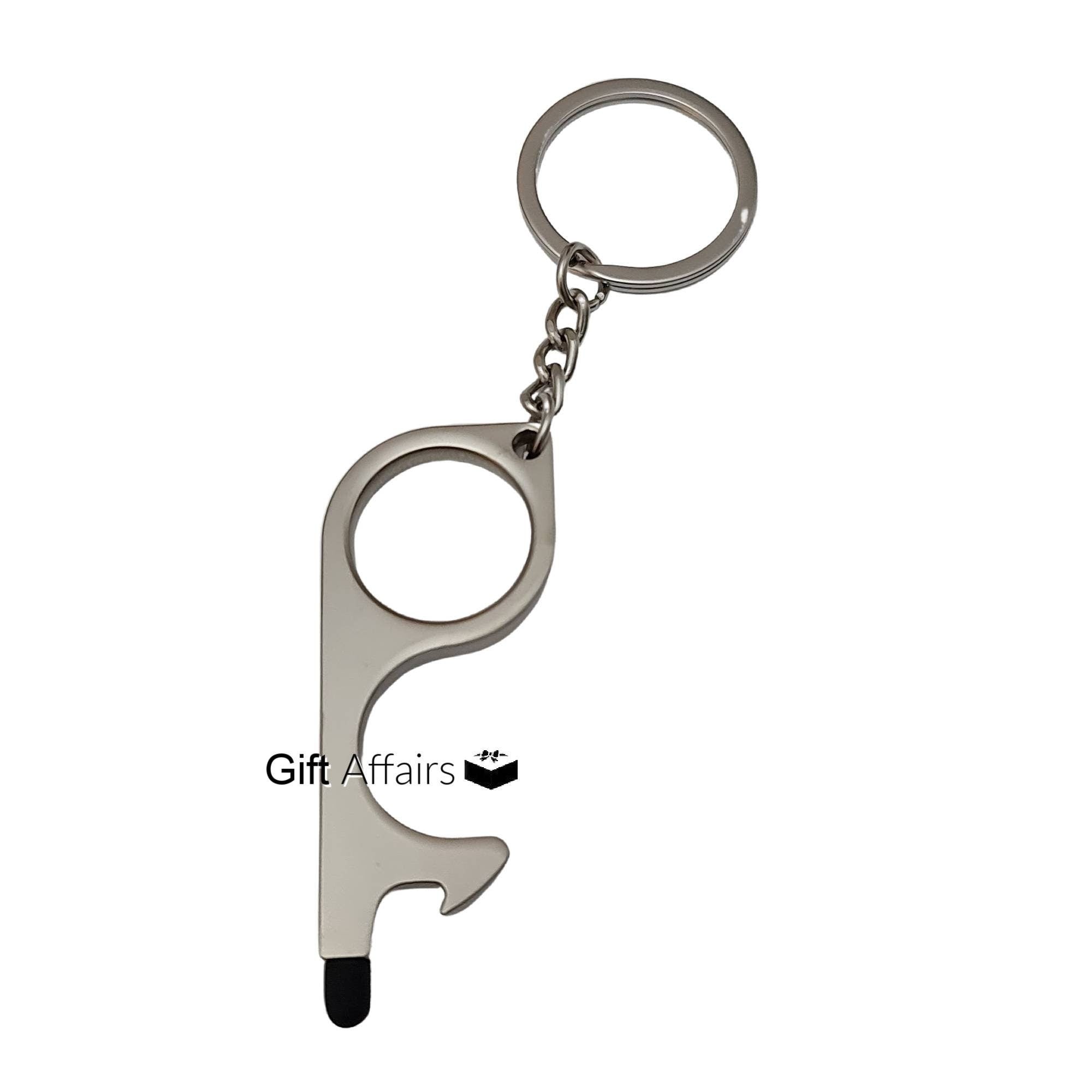 Contactless Key With Screen Touch Tip- Button Pusher- Door Opener-Bottle Opener-Door Pusher- Touch Screen Keychain