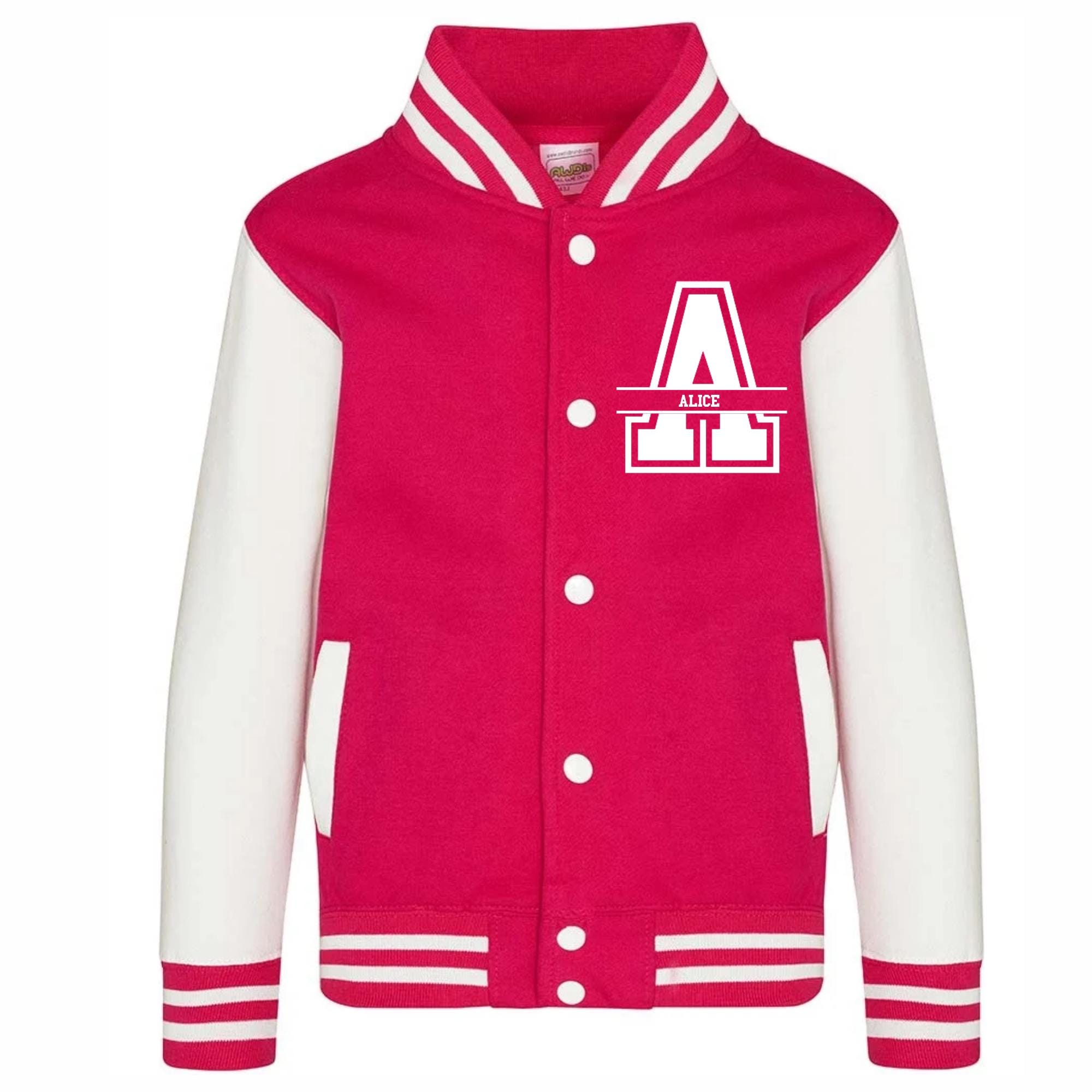 Personalised Kids & Adults Varsity Jacket, Customised Kids Varsity Jacket, Cheerleader Jacket- Baseball Style Jacket -Unisex Kids Jackets