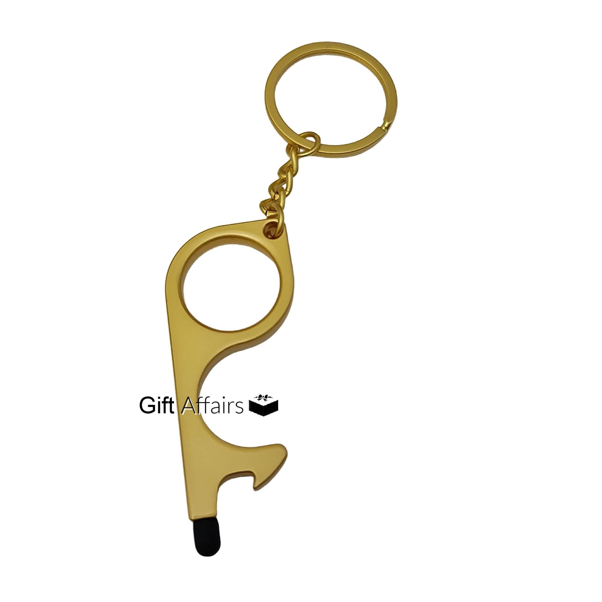 Contactless Key With Screen Touch Tip- Button Pusher- Door Opener-Bottle Opener-Door Pusher- Touch Screen Keychain