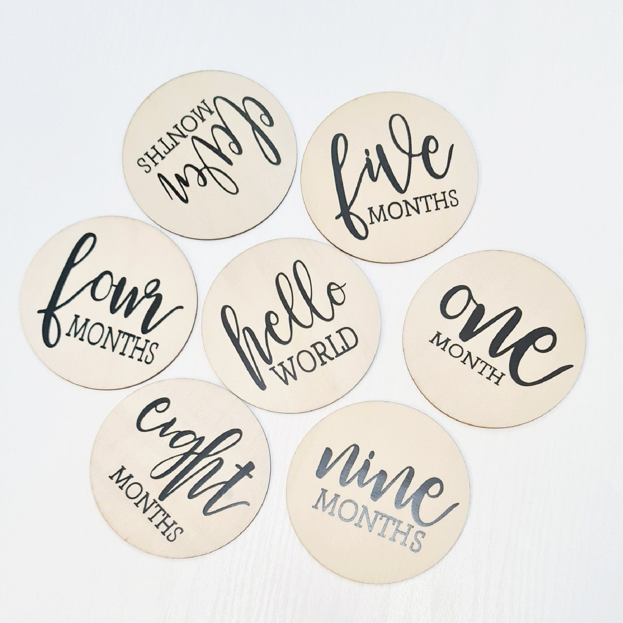 Baby wooden  Milestone Set  -Pregnancy Milestone