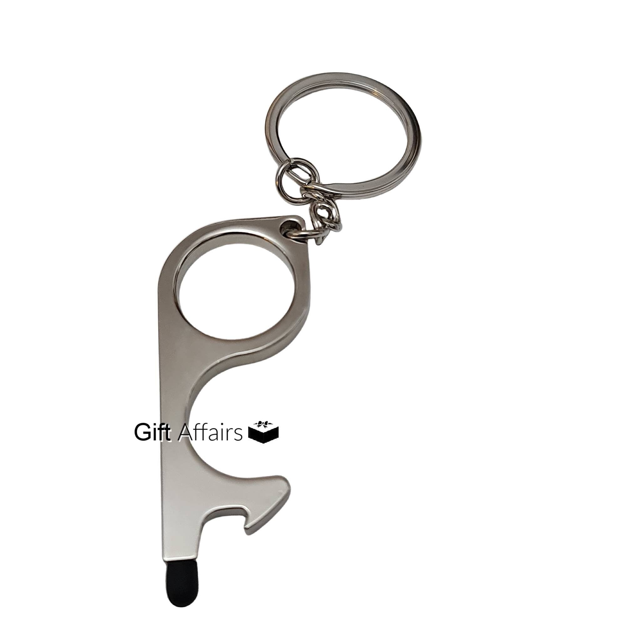 Contactless Key With Screen Touch Tip- Button Pusher- Door Opener-Bottle Opener-Door Pusher- Touch Screen Keychain