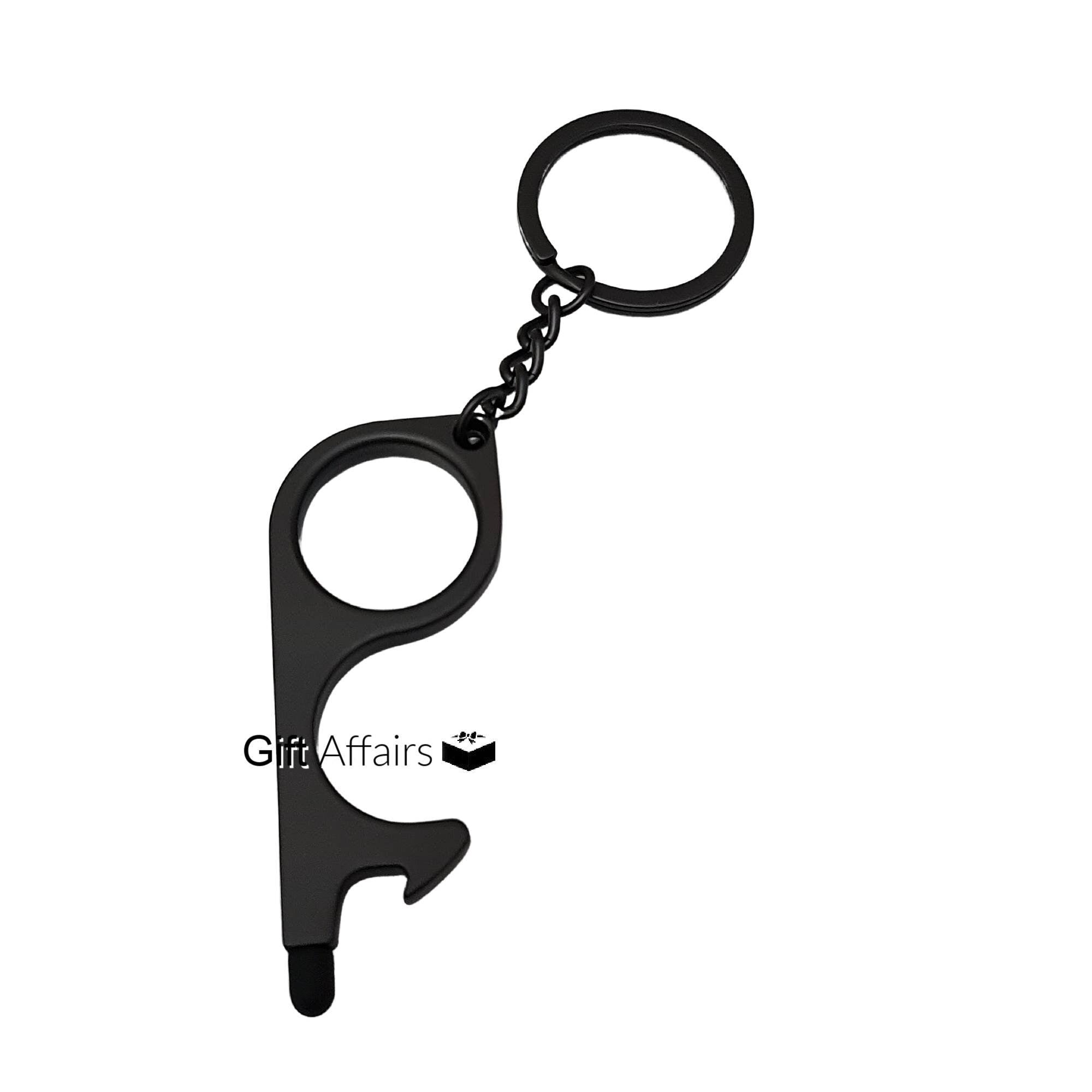 Contactless Key With Screen Touch Tip- Button Pusher- Door Opener-Bottle Opener-Door Pusher- Touch Screen Keychain
